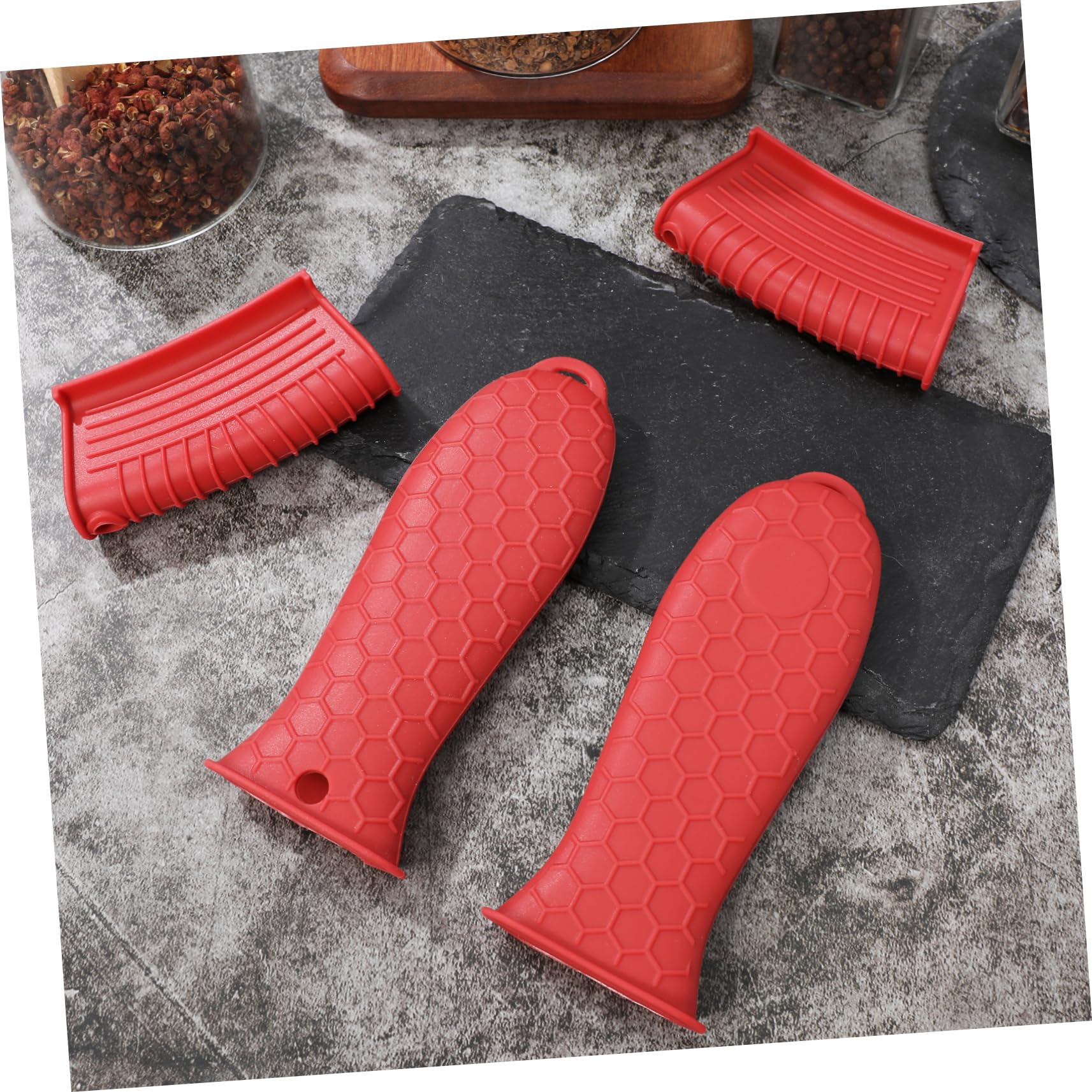 ULTECHNOVO 5juegos Manga De Silicona para Asa De Olla Funda Térmica Protector De Mango Antideslizante para Sartenes y Ollas De Fundas Agarraderas