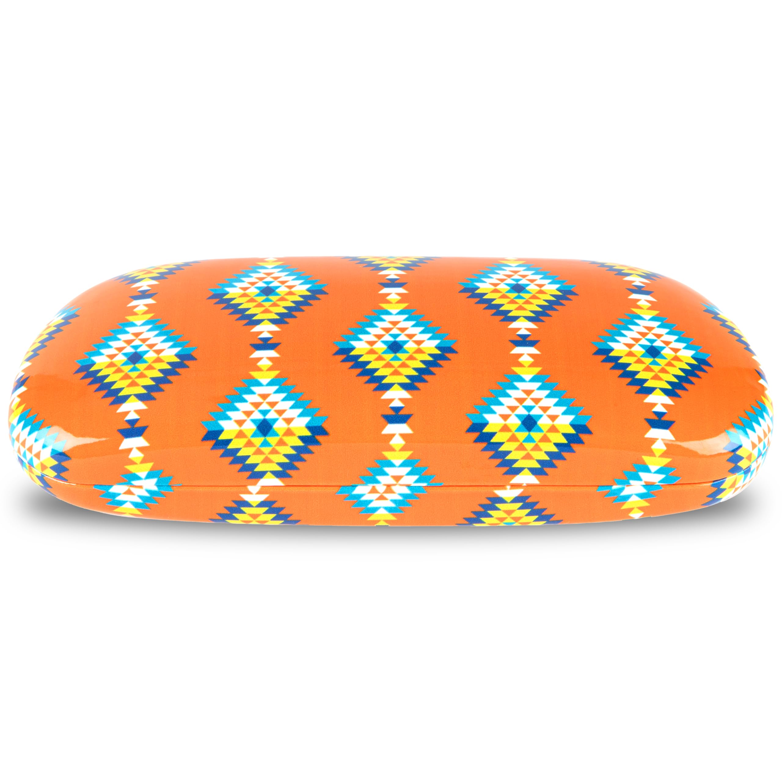 Lago Terra Unisex Orange (Medium) Aztec Print Hard Shell Glasses Case