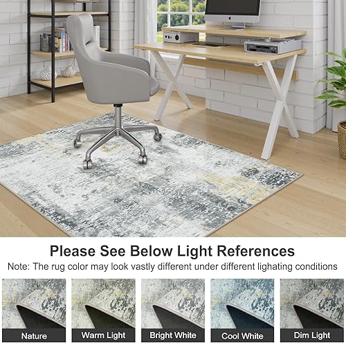Miniatura 38 de Anidaroel Tapete abstracto para silla de oficina de 36 x 48 pulgadas para suelo de madera, tapete antideslizante para silla de escritorio de madera