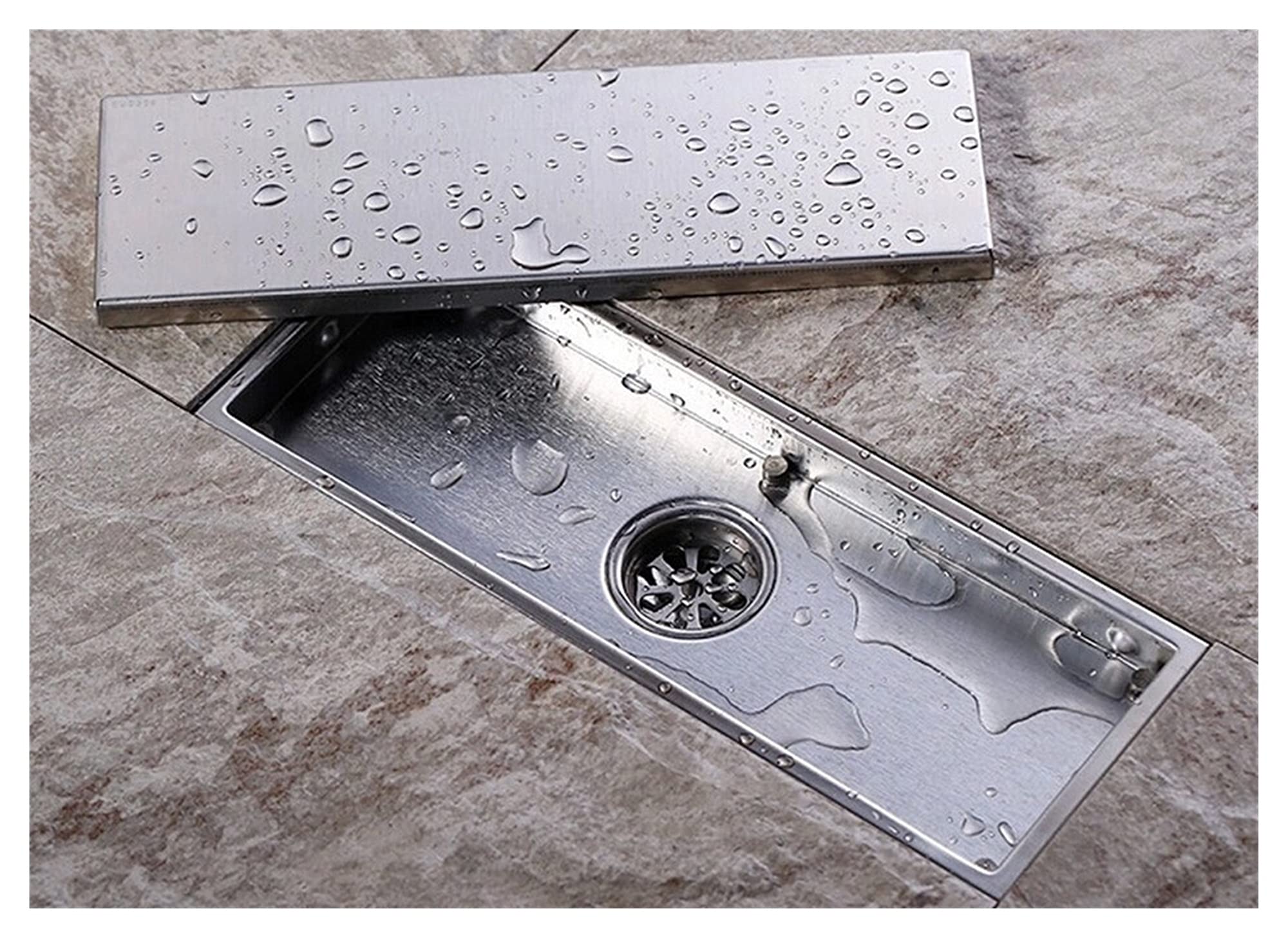 Bodenablauf Edelstahl Abnehmbarer 304 Massive Edelstahl Bodenablauf gebürstetes Nickel-Quadrat Anti-Geruchsbad Unsichtbare Dusche linearer