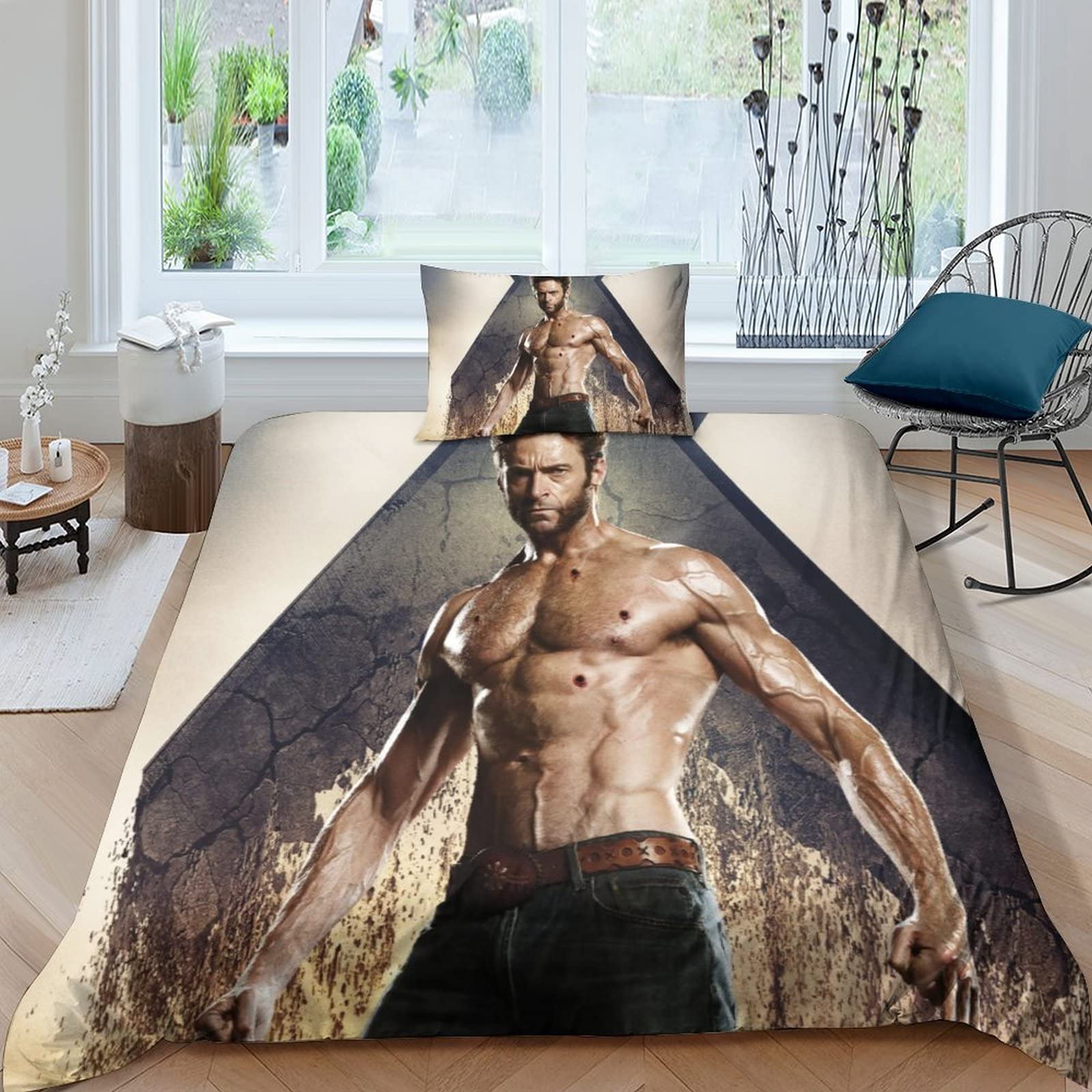YINGD Deadpool Wolverine Parure De Lit Légère Pour Enfants Et Adultes - Housse De Couette Toutes Saisons