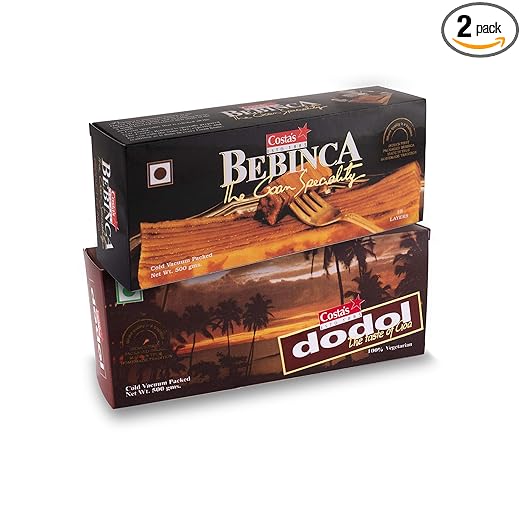 Costa's Bebinca 500Gram & Dodol 500Gram Combo Pack Traditional Goan Delicacy