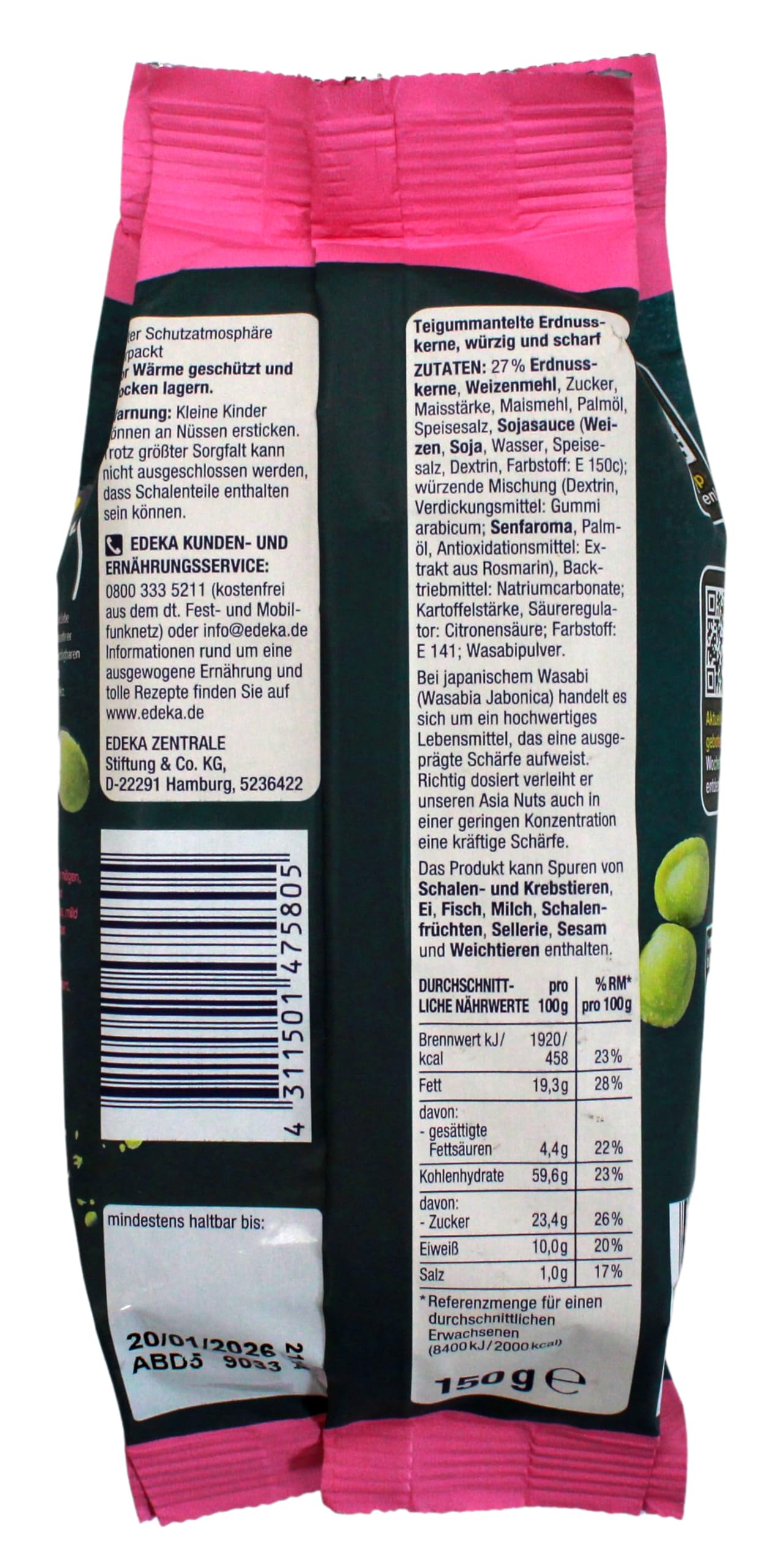 Herzstücke Asia Nuts Wasabi Style, 14er Pack (14 x 150g)