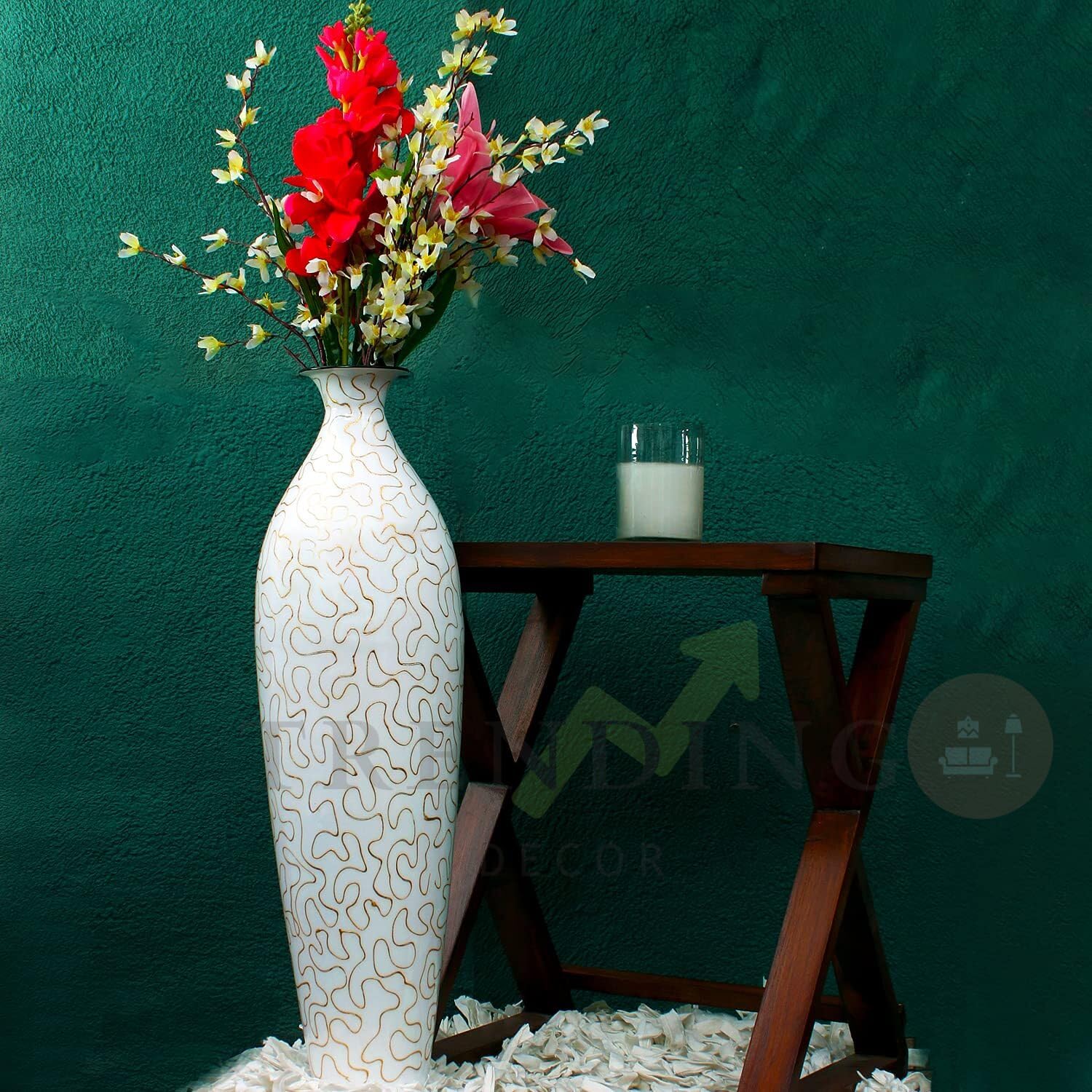 Metal Flower Vase - 24 Inch Home Decor -13