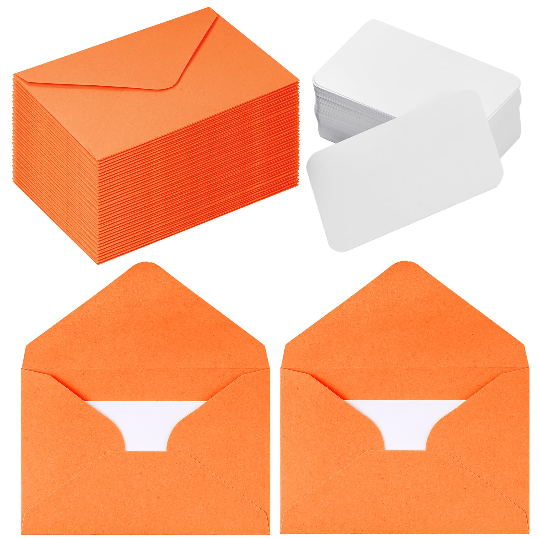 jiebor 100 Sets Small Envelopes with Small Blank Gift Business Card Wedding Invitation Pocket Envelopes for Graduations Wedding Shower Holiday 2.7 x 4
