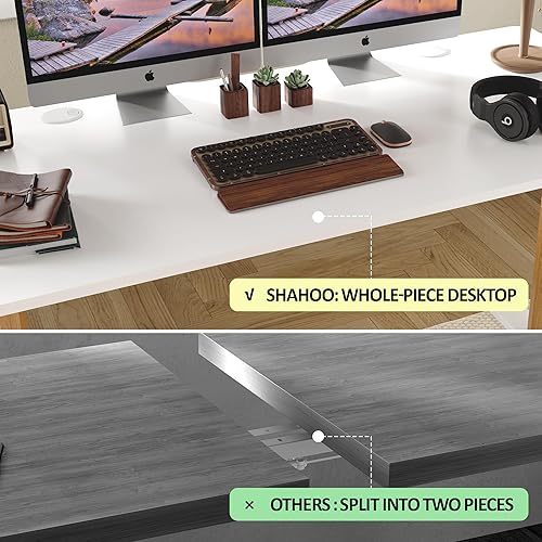 Miniatura 5 de Escritorio eléctrico de pie con tablero de piezas enteras, mesa ajustable de altura de 48 x 24 pulgadas con motor fuerte y silencioso, estación de