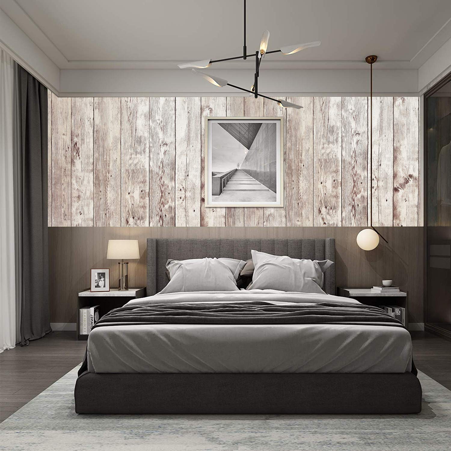 Mecpar Wood Wallpaper 17.8 in×118 in Wood Contact Paper Self Adhesive