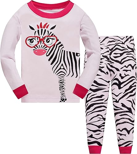 Popshion Pijamas de sirena para niñas pequeñas, juego de 2 piezas, ropa de dormir 100% algodón, ropa para niños, pijamas estilo mariquita