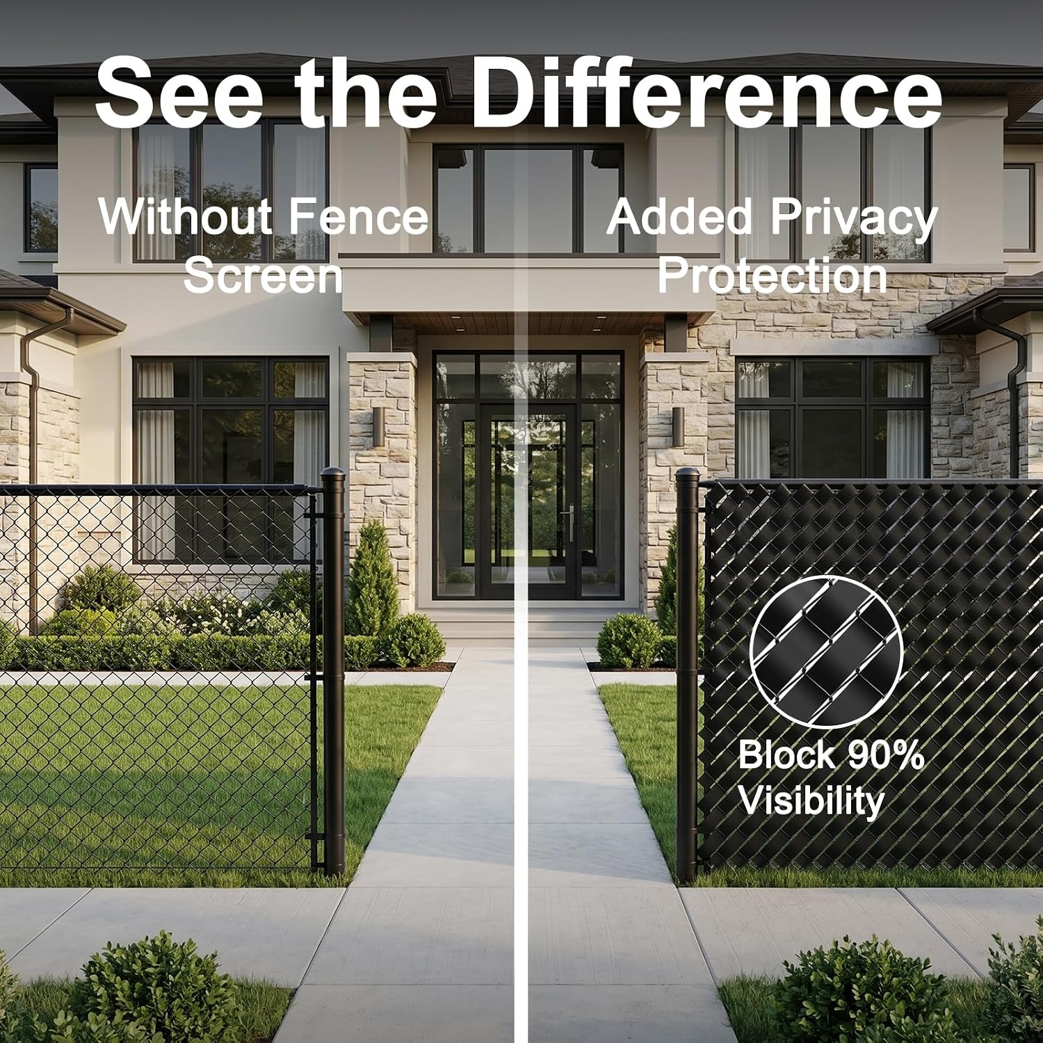 Chain Link Fence Privacy Strip 492 ft Black