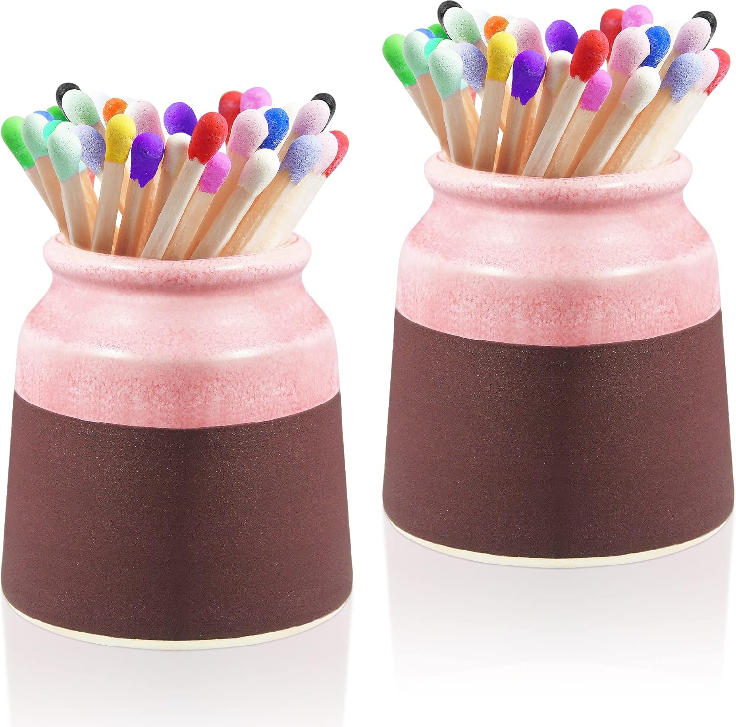2 Packs Match Holder Ceramic Match Holder Matches in a Jar
