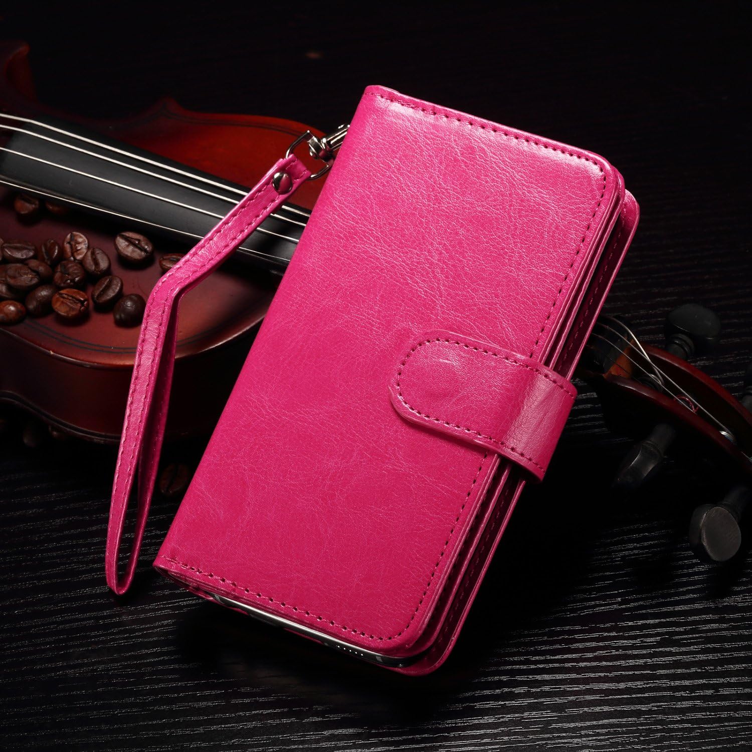 Joopapa S6 Edge Case, Samsung Galaxy S6 Edge Wallet Case,Luxury Pu Leather Case Magnet Wallet Credit Card Holder Flip Cover Case Built-in 9 Card Slots & Stand Case for Samsung Galaxy S6 Edge (Pink)