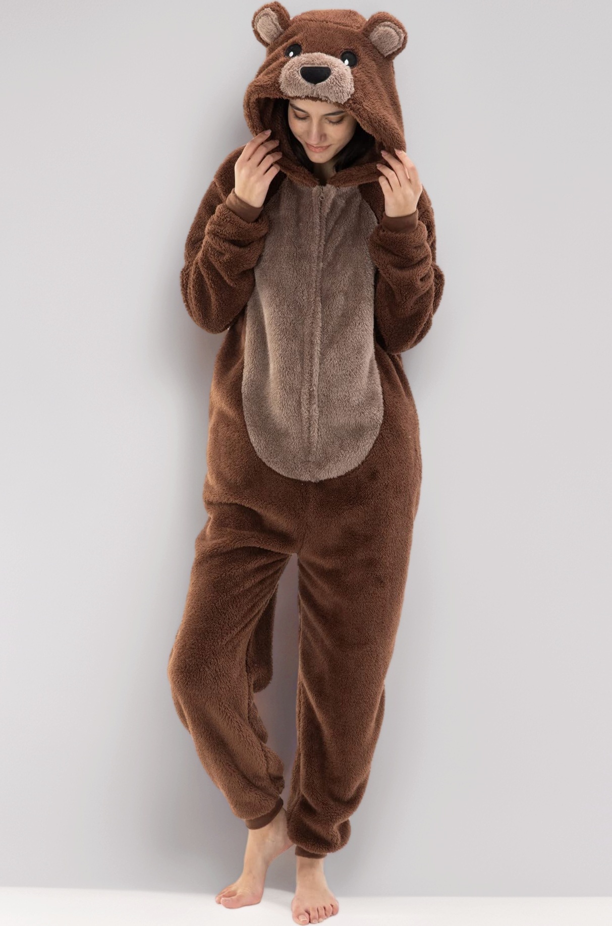 Snug Fit Unisex Adult Onesie Pajamas, Flannel Cosplay Animal One Piece Halloween Costume Sleepwear Homewear