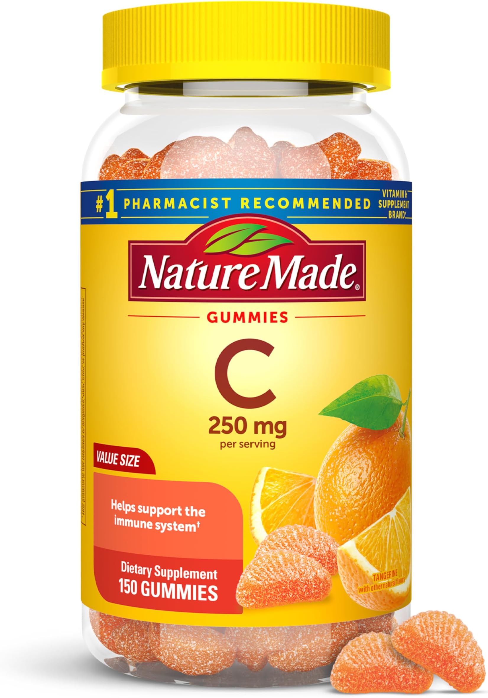 Vitamin C Adult Gummies For Immune System Support Tangerine 150 161710