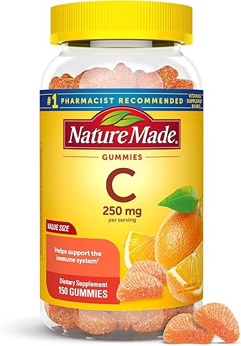 Nature Made Vitamin C 250 mg Per Serving, Dietary Supplement for Immune Support, Vitamin C Gummies for Adults, 150 Gummies, 75 Day Supply