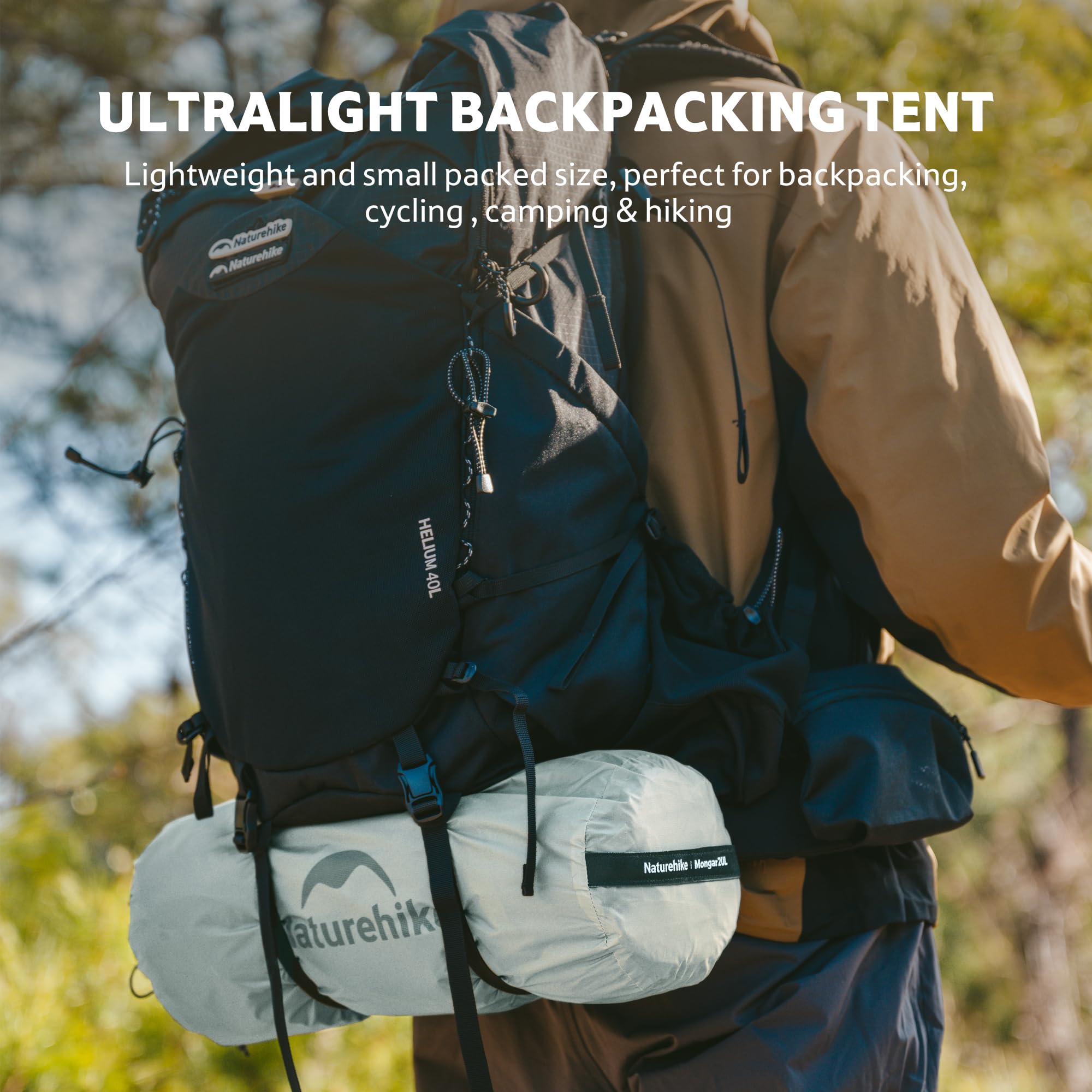 Naturehike Mongar UL Tenda Ultraleggera Antivento Impermeabile da Trekking Doppia Portatile 1/2 Persona 3-4 Stagione per Campeggio Escursionismo