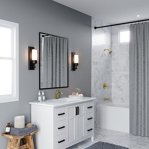 Miniatura 7 de Pfister Willa LF042MALBG - Grifo para lavabo de baño, control único, 1 mango, agujero único, acabado dorado cepillado, LF042MALBG