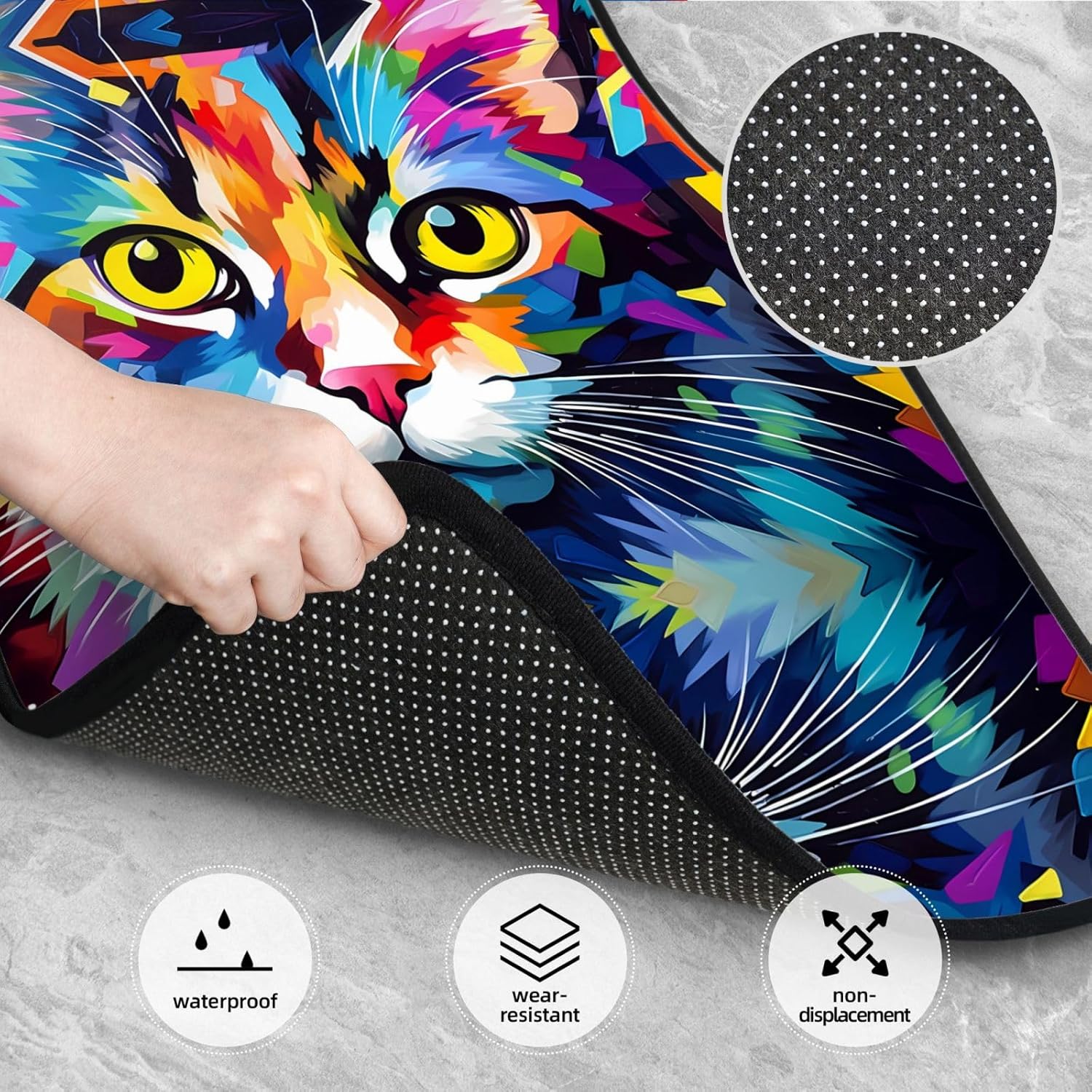 Painted Cats Patterned car mats 4-piece set | For cars/SUVs/trucks | Firm fit without displacement