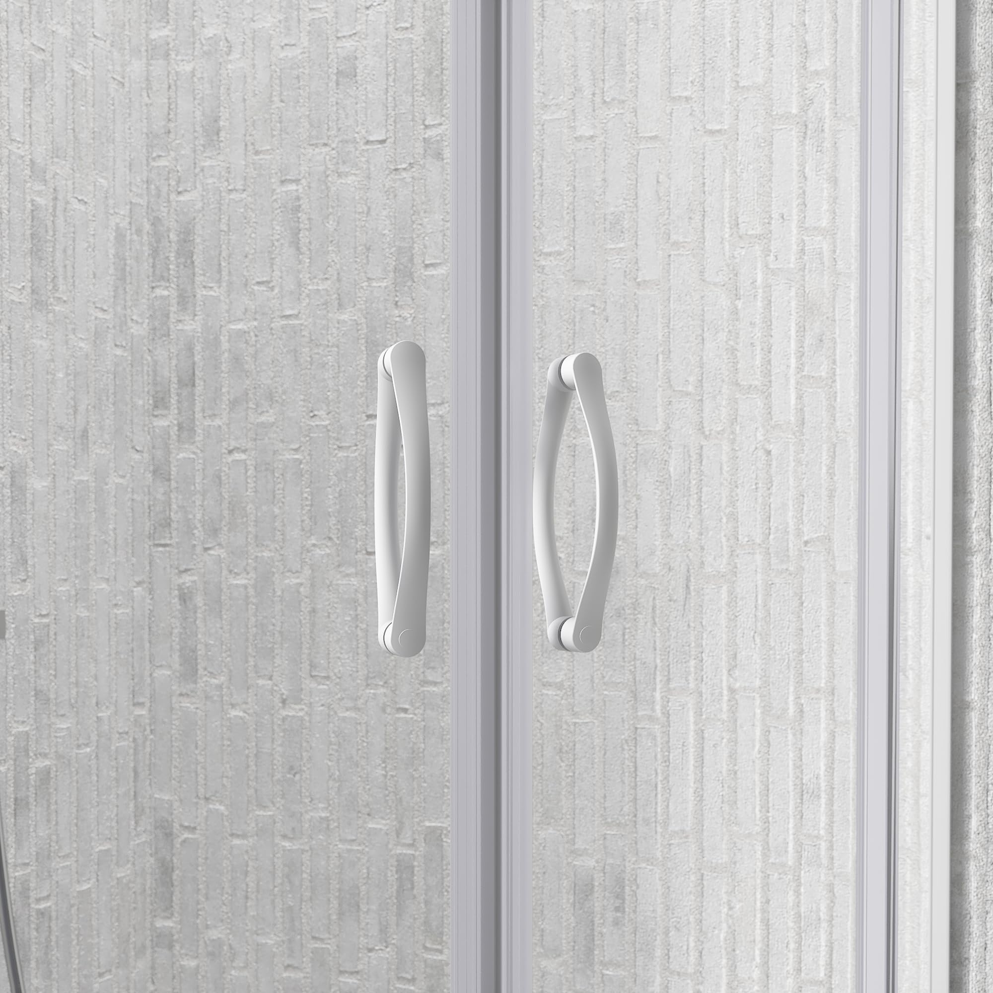 Box Doccia Semicircolare Vetro 4 mm Profili Bianchi h185cm mod. Grenada (Vetro Trasparente, 90x90)