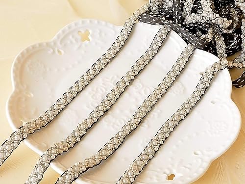 Cinta de encaje para novia, 2 yardas, cinta de borde para costura, vestido de boda, tela, decoración de bricolaje, 0.4 in (#2)