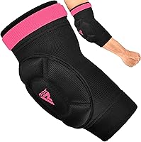 Vista 11 de RDX Almohadillas para codo, protector de codo para Muay Thai MMA Kickboxing Sparring, protección de golpes para artes marciales, manga acolchada