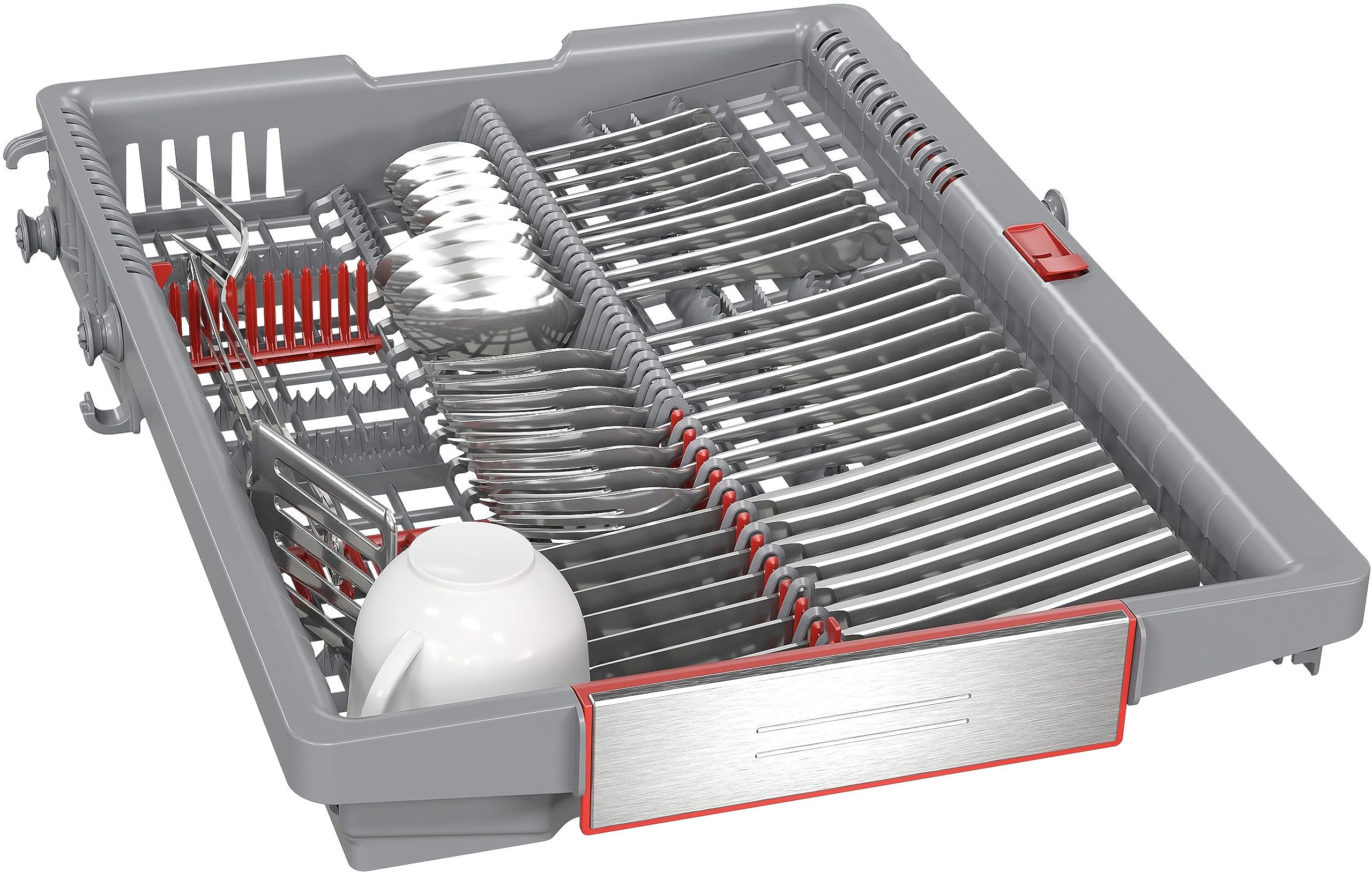 Bosch SPS6EMI21E Serie 6, Lavastoviglie Smart da libera installazione, 10 coperti, Cestelli personalizzabili, Motore EcoSilence Drive, Acciaio spazzolato anti-impronta, 45 cm.