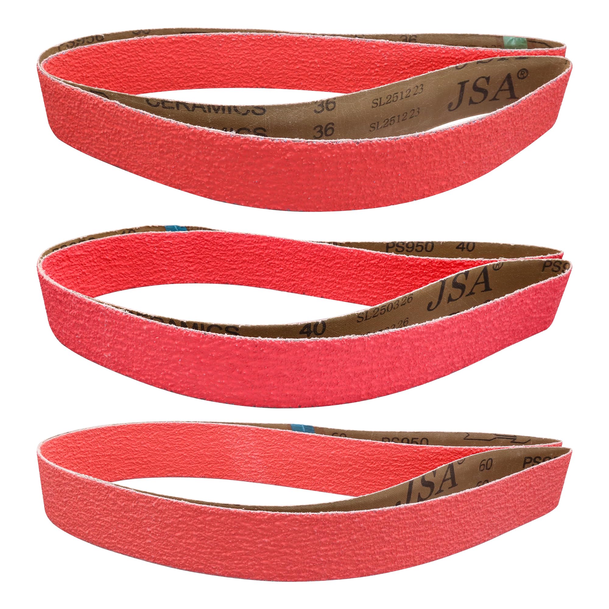 2x72 Ceramic Grinding Belts Kit for Knife Making, 36/40/60 Grit — image 1