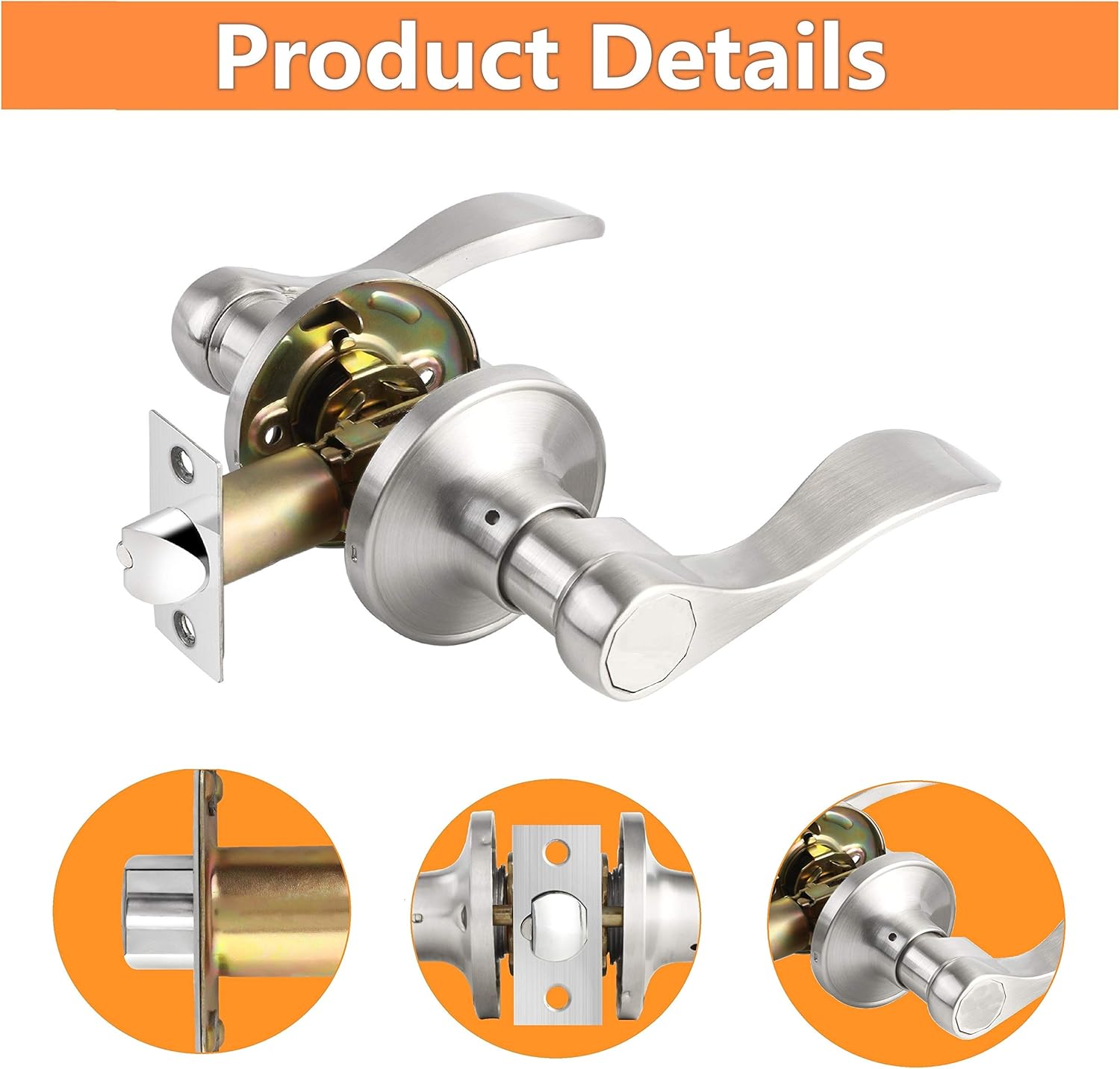 Lowest Price 10 Pack Passage Wave Door Levers Keyless Modern Door Lock Hardware, Left/Right Hand Reversible, Interior Locks for Hall or Closet Door Handles Non-Locking Lever Set