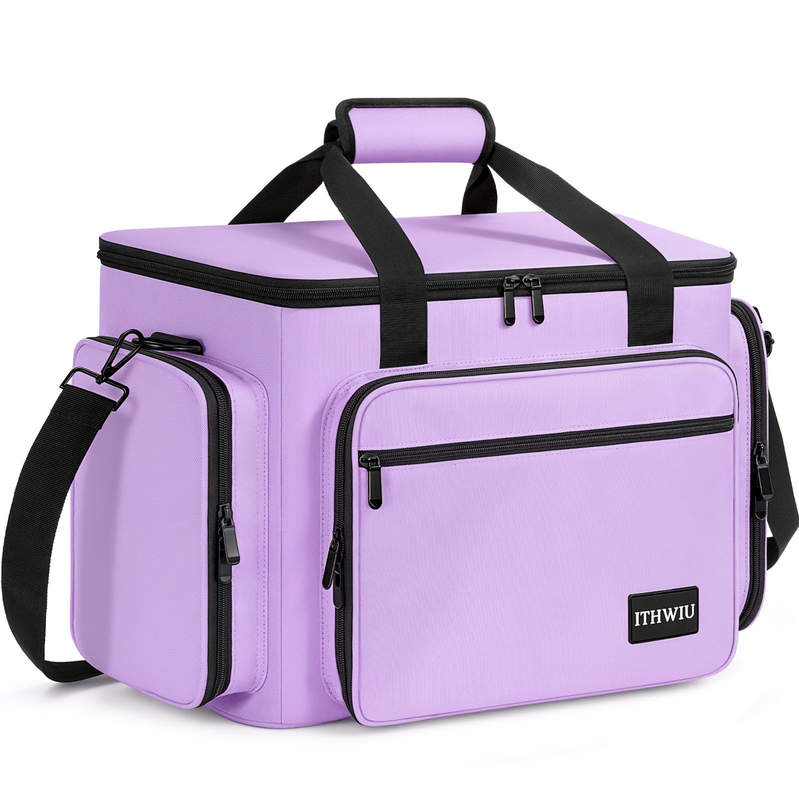 Sewing Machine Carrying Case with Multiple Storage Pockets Large Capacity, Universal Tote Storage Bag Compatible with Most Standard Singer, Brother, Janome, Taro Purple