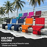 Vista 8 de SPORT BEATS Asientos de estadio con respaldo de apoyo, sillas de gradas con respaldo y cojín, asientos acolchados gruesos, incluye correa