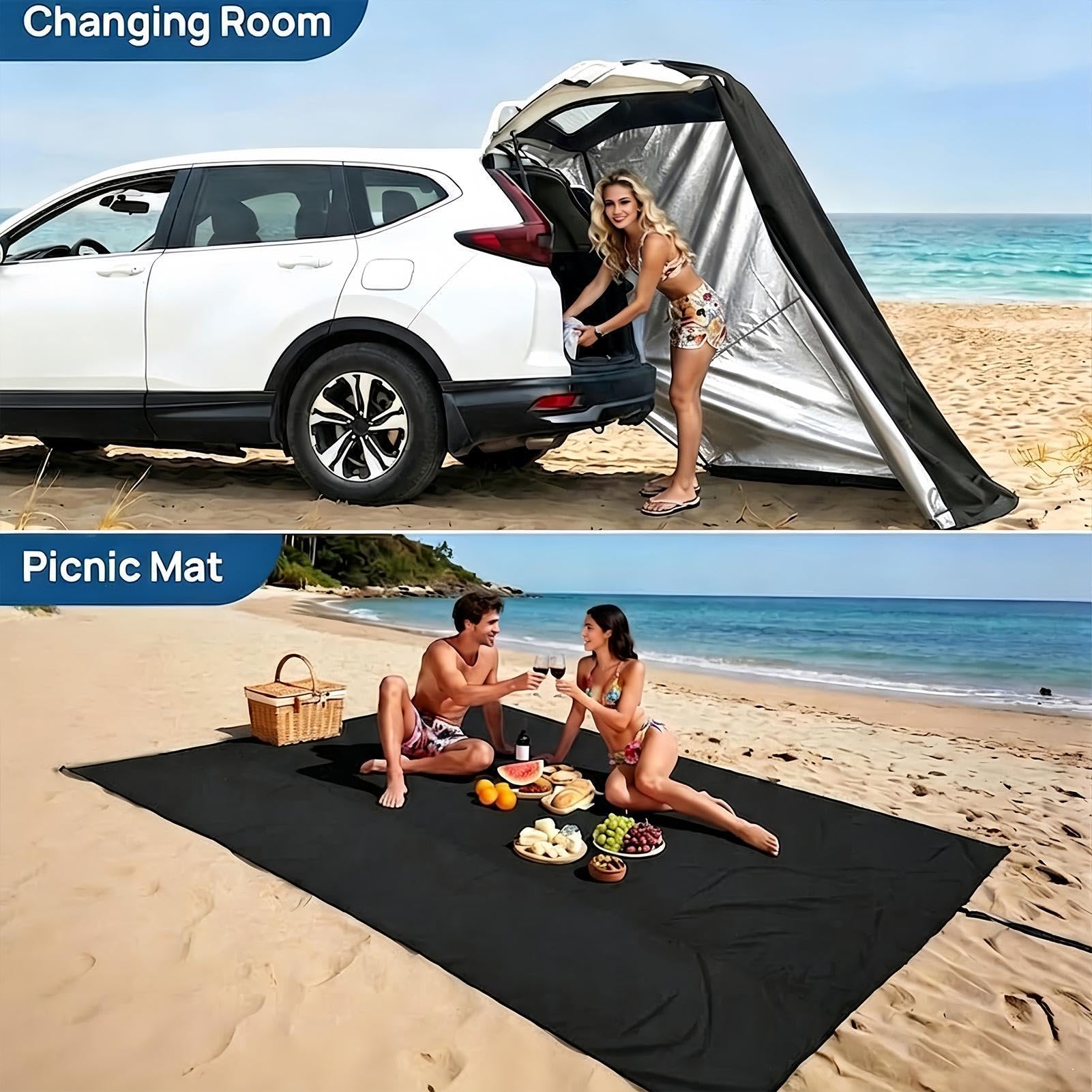 Tienda de SUV para Portón Trasero Cambiadora para Maletero de Coche | Tienda de Refugio para Vehículos para Furgoneta, Remolque, Camper, Picnic, Playa, Senderismo, Viaje
