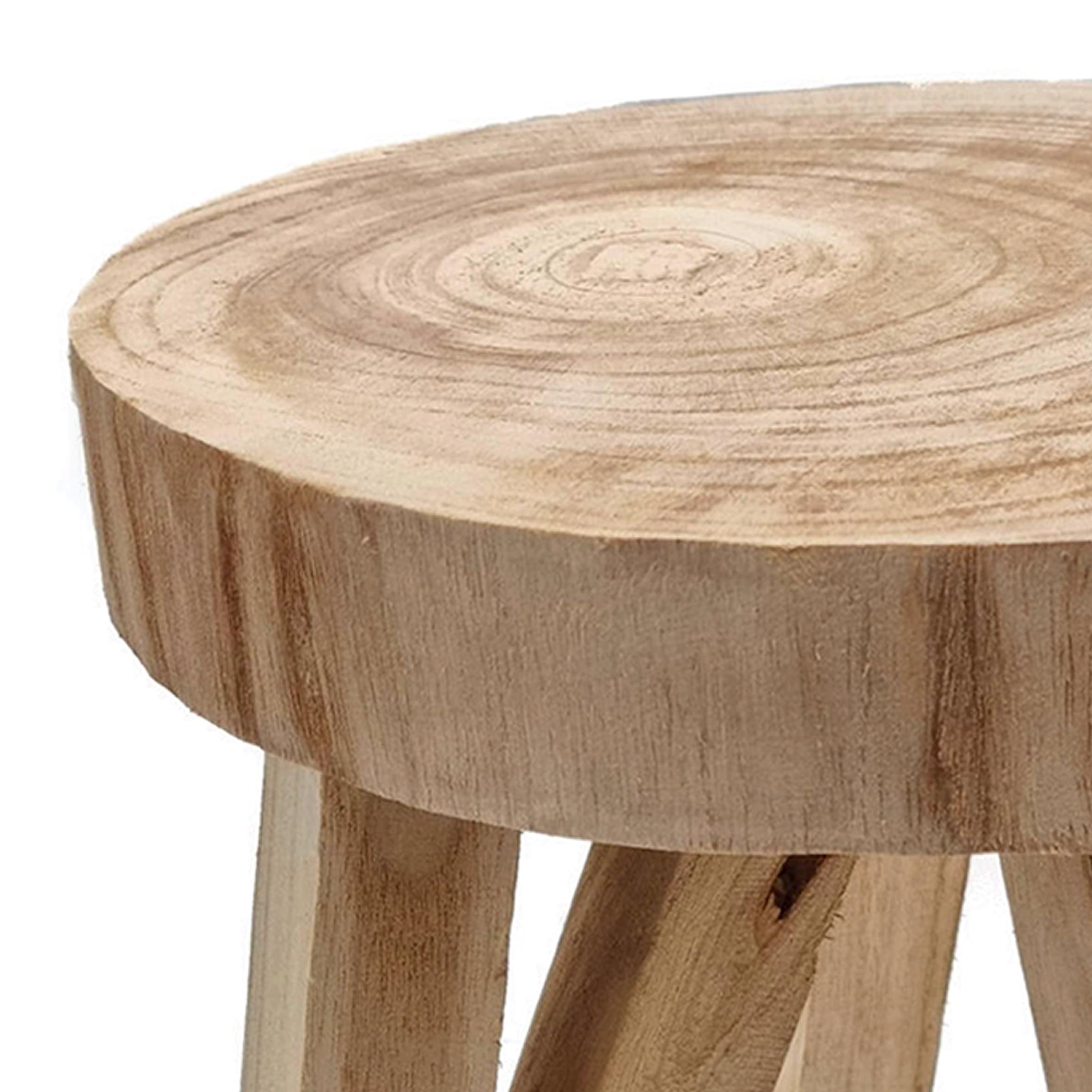 Spetebo Taboret do siedzenia z litego drewna, obciążenie 120 kg – 40 x 28 cm, drewniany taboret na kwiaty, naturalny taboret dla dzieci, podnóżek na kwiaty, stolik pomocniczy