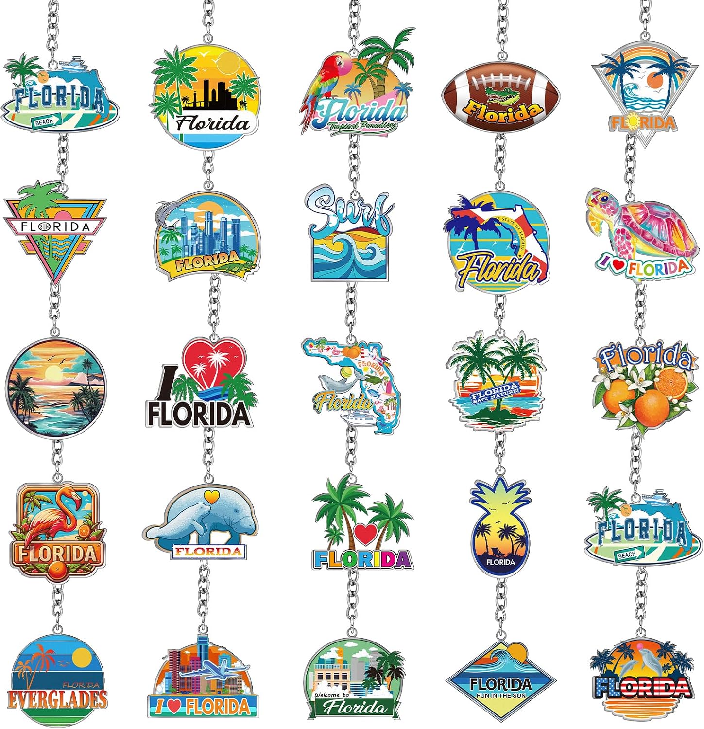 Sureio 25 Pcs USA Souvenir Keychain Gifts Bulk California Los Angeles