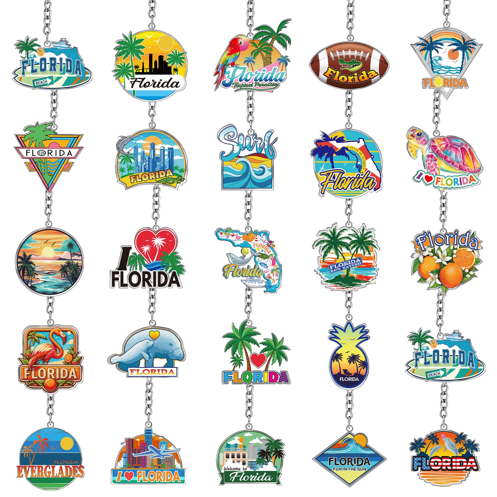 Sureio 25 Pcs USA Souvenir Keychain Gifts Bulk California Los Angeles