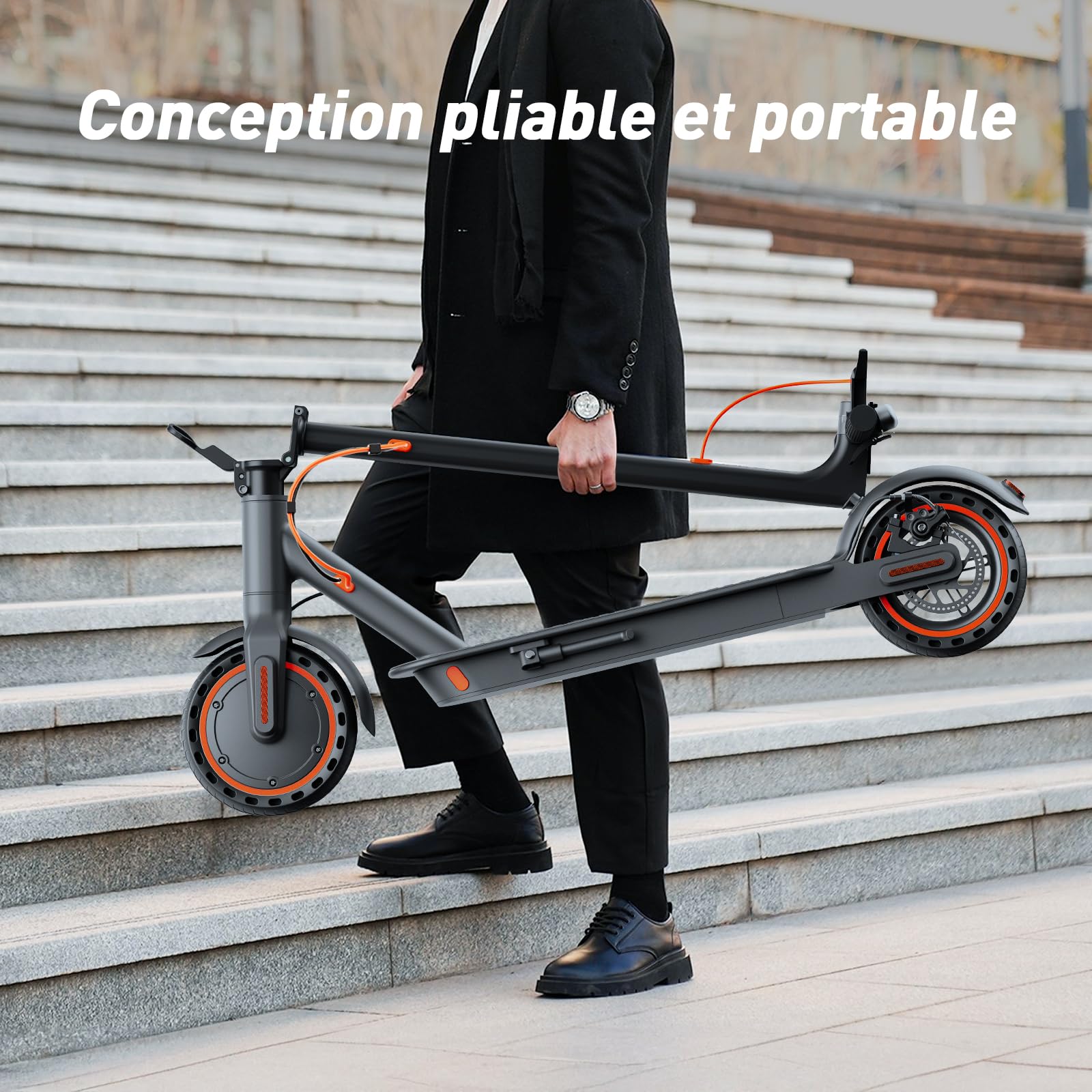 Trottinette Electrique Adulte Ultra Legere, 25KM/H Batterie 36V 7.8Ah avec Double Freinage Moteur 650W pour 35 km d'Autonomie