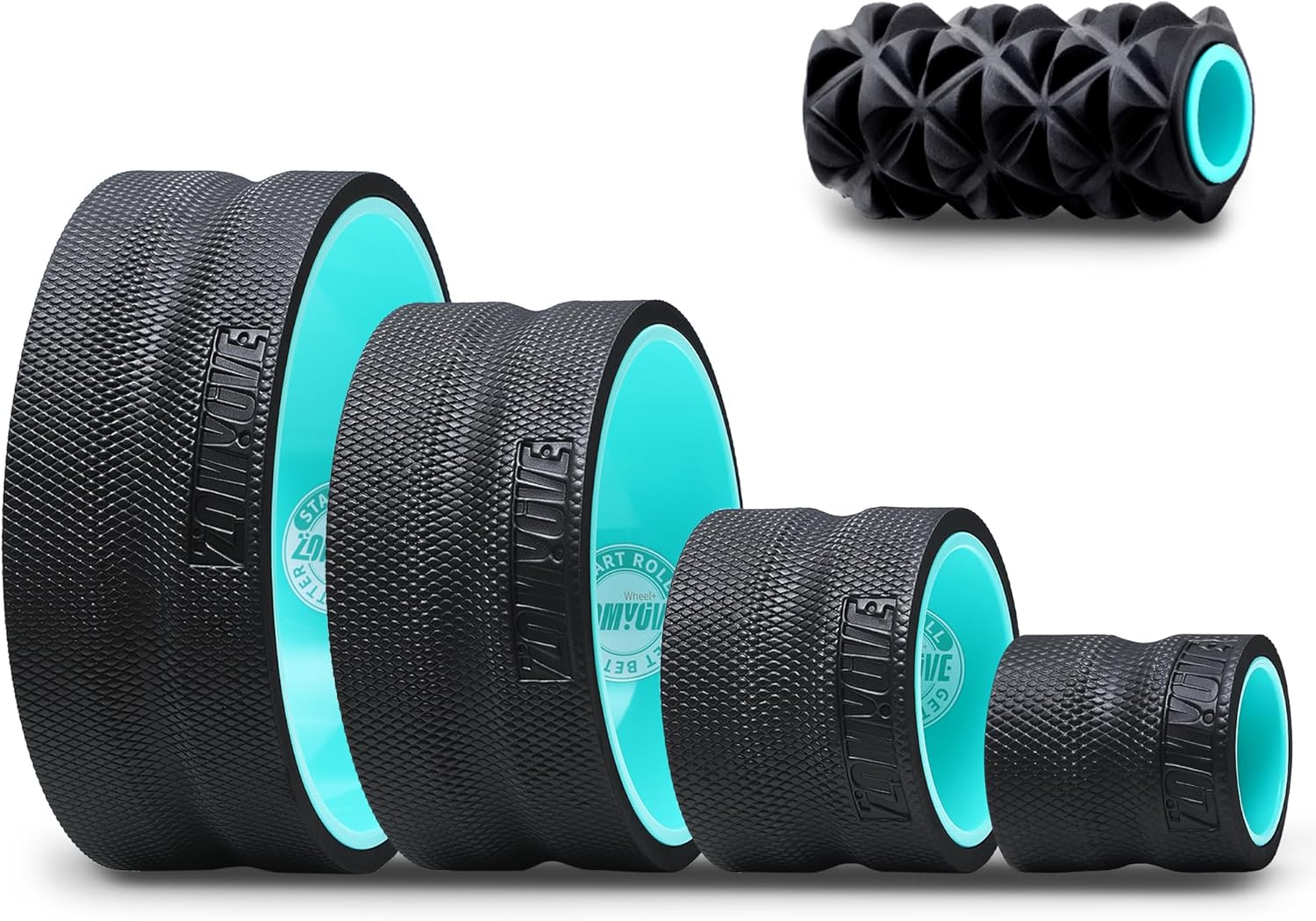 5 Pack Roller- Back Wheel for Deep Tissue Massage, XR Foot Massage Roller for Targeted Massage for Plantar Fasciitis and Foot Fatigue, Roller Kit for Physical Therapy & Exercise