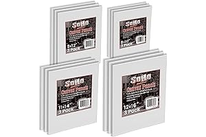 SoHo Artist Cotton Canvas All Media Panels Bundle - 12 Canvas Panels...