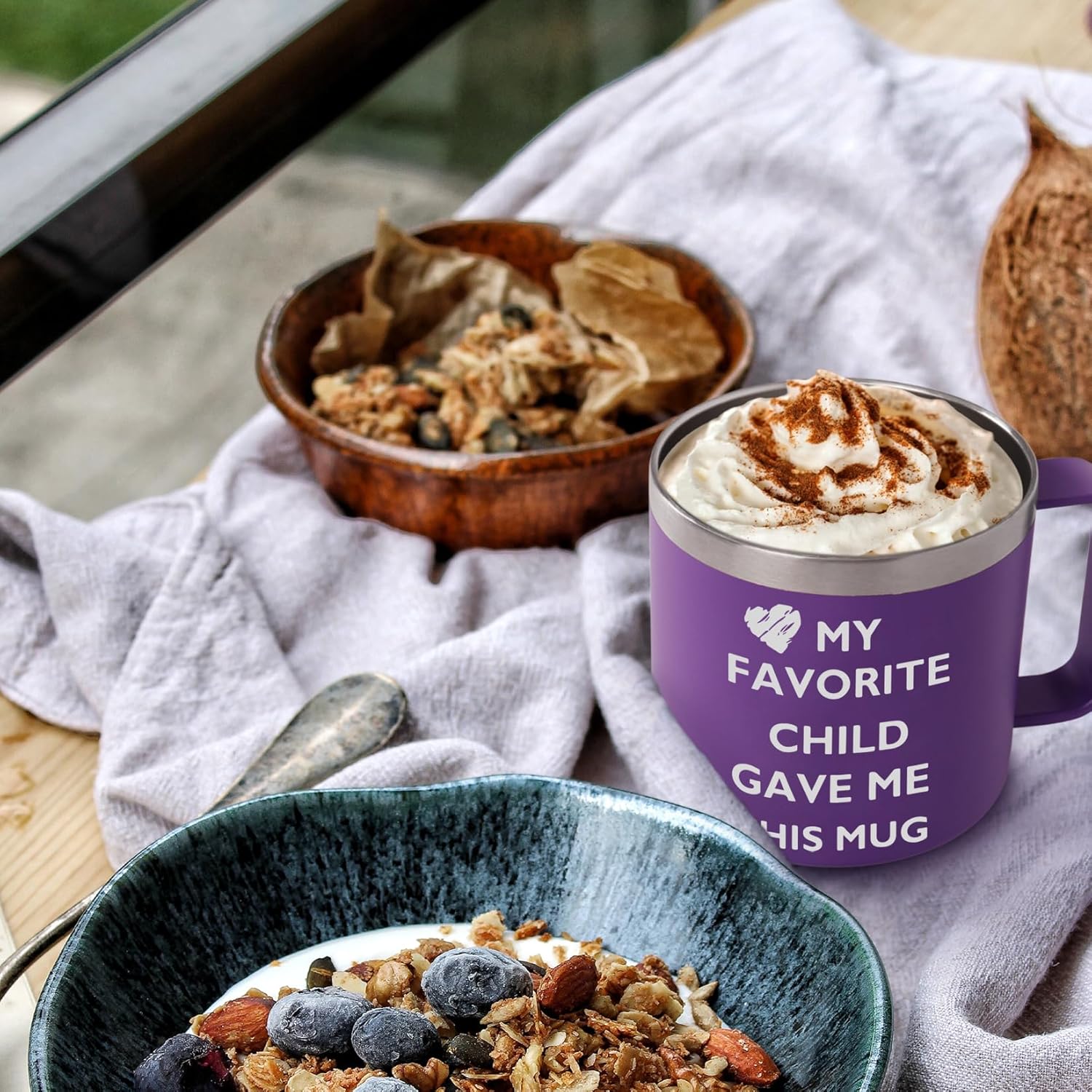 Best Mom Gifts from Son Daughter, Thank You Inspirational Gift for Women, Birthday Christmas Mothers Day Gift, 12 OZ Stainless Steel Insulated Coffee Mug with Lid Purple - Image 6