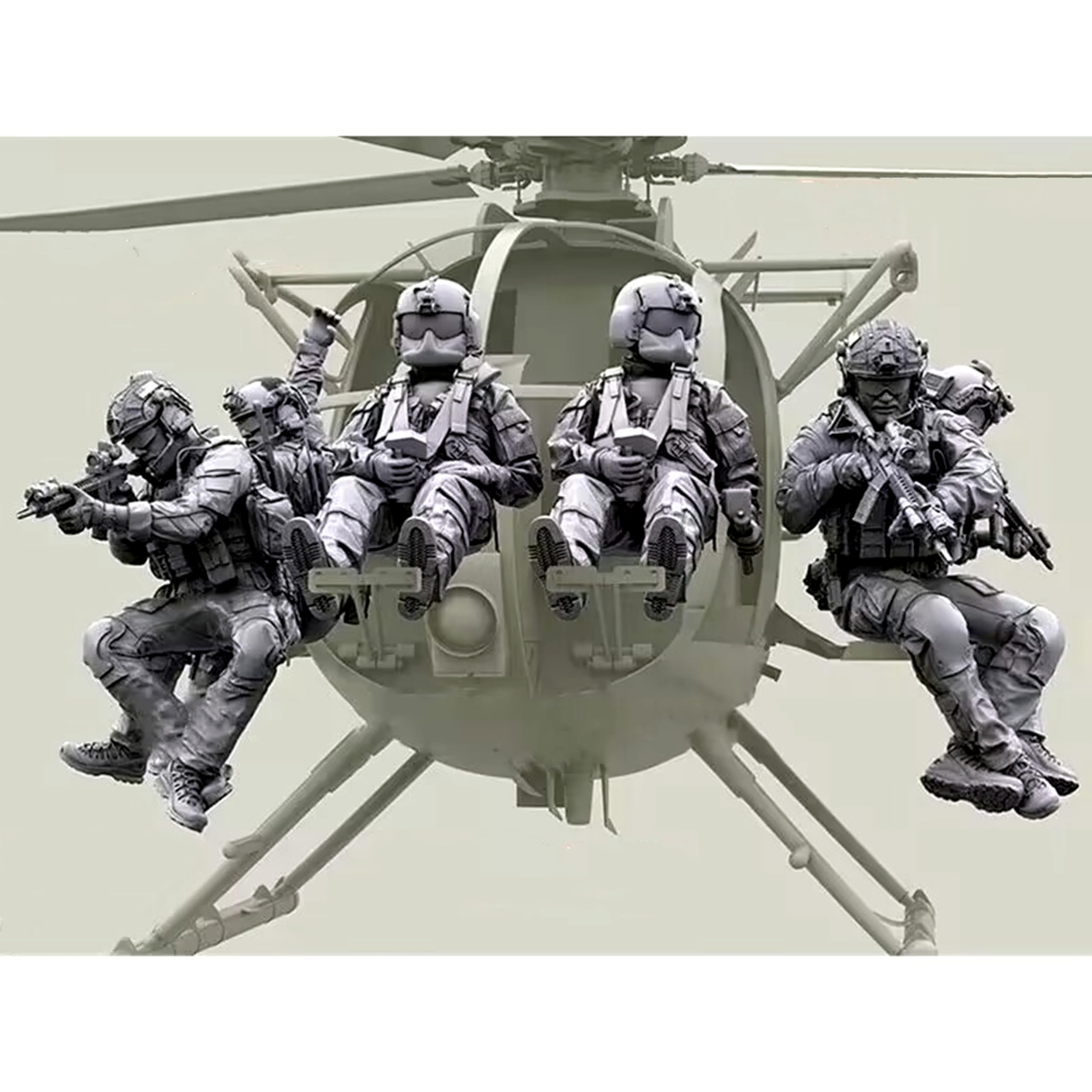 1/35 Harz Modellbausatz US Hubschrauberpilot Soldat unbemalt unmontiert (6 Personen ohne Fluggerät) //i8Oa4q1