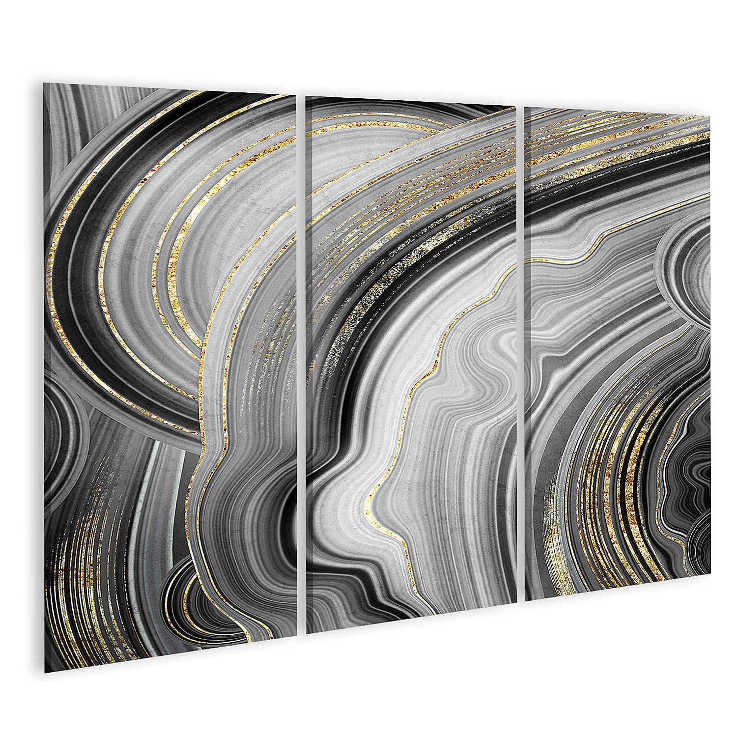 islandburner Tableau sur Toile Texture de Pierre de Fond Abstrait, Agate Artificielle avec veines dorées, marbr Cadre Affiche Poster Murale Tableaux