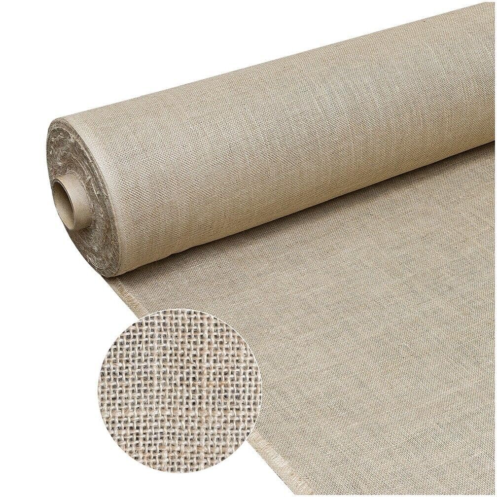 Tkanina jutowa płótno juta włókno naturalne 305 gr/m² dekoracja domu obicia rzemieślnicze 140 x 500 cm
