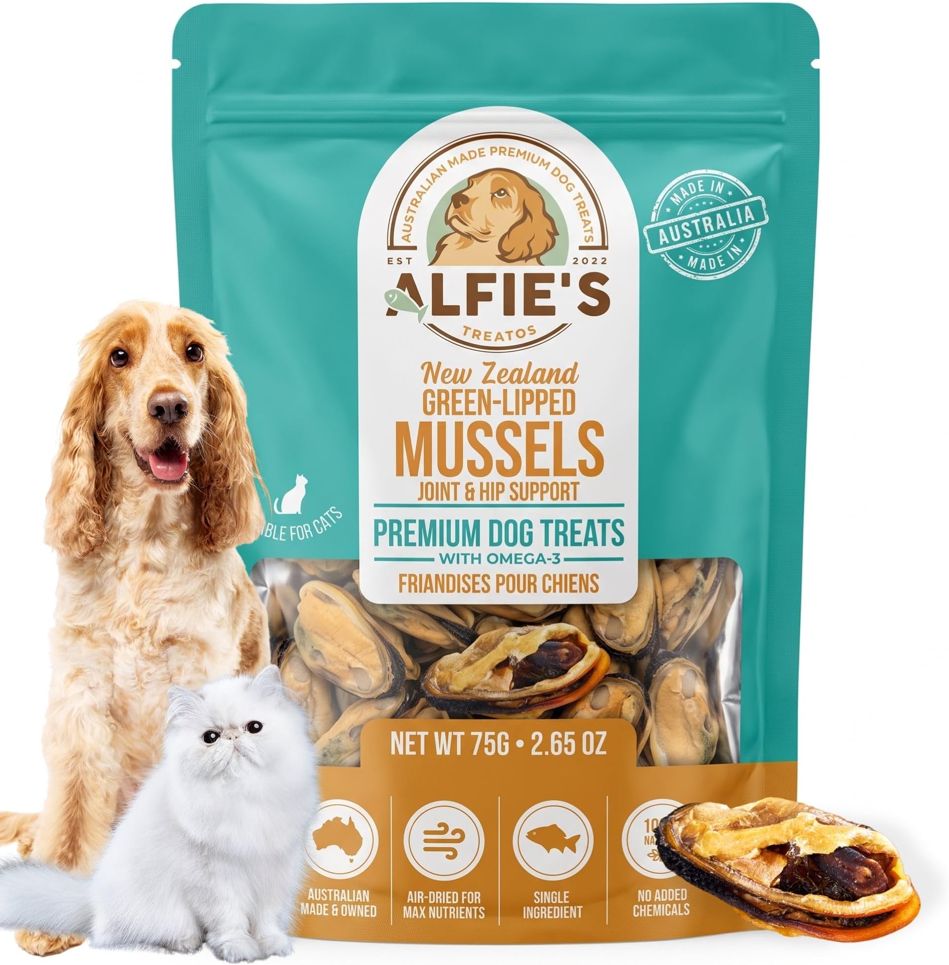 Green Lipped Mussels for Dogs & Cats, Hip & Joint (2.65 oz)