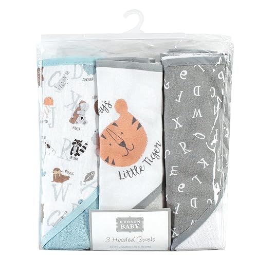 Miniatura 2 de Hudson Baby Toallas unisex con capucha de algodón para bebé, alfabeto, talla única