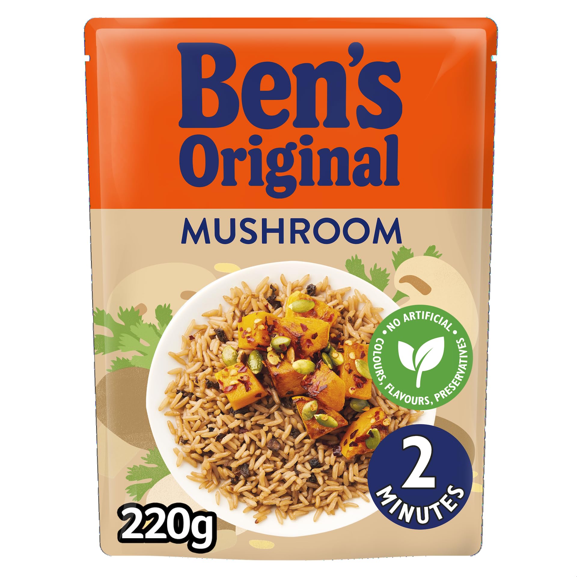 BEN'S ORIGINAL Mushroom Microwave Rice Pouch 220g - Serves 2