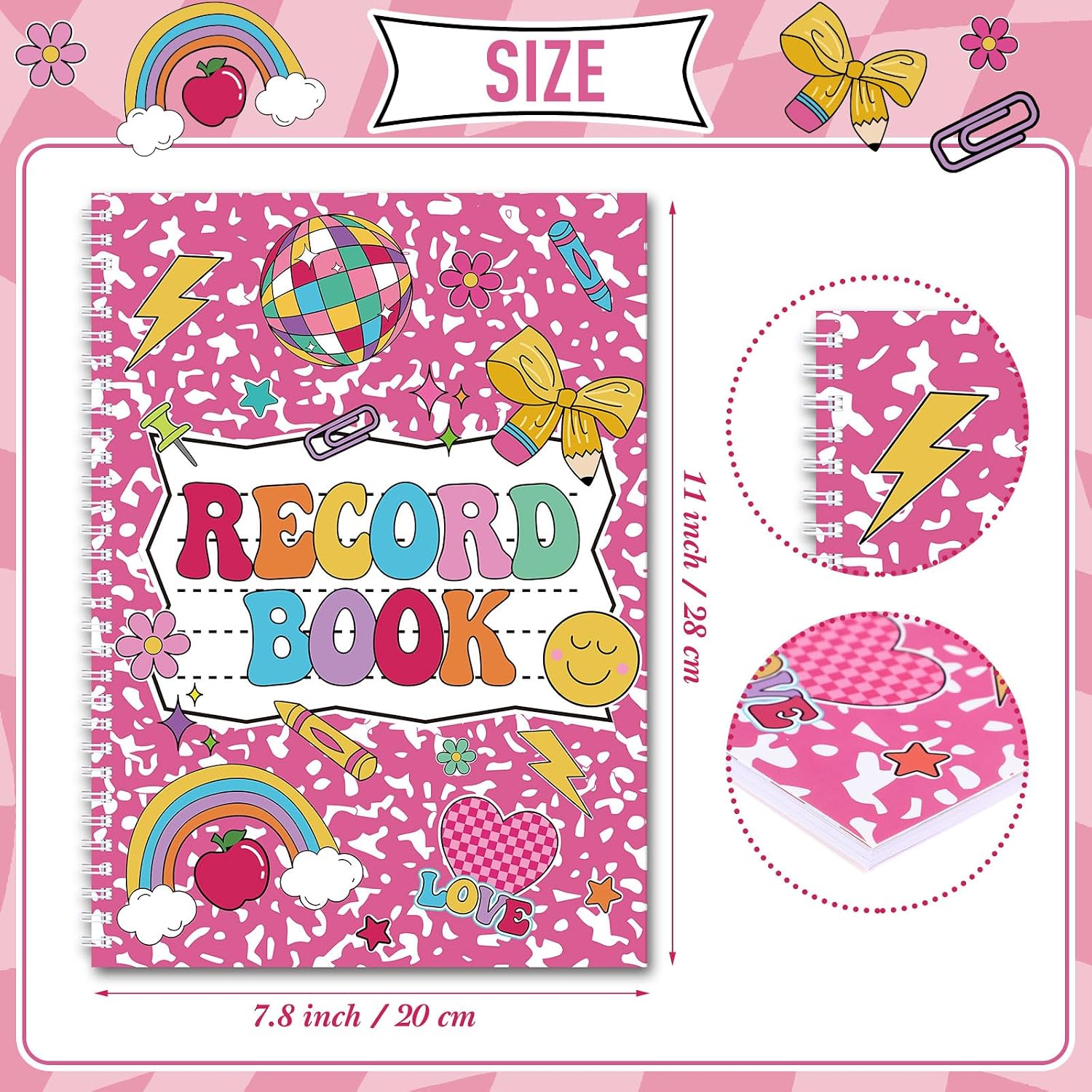 Fuyoooo Teacher Record Book 2026-2027 Spiral Pink Record Class Planner image 2