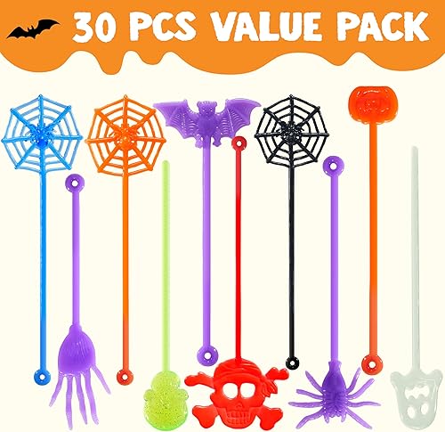 Miniatura 2 de JOYIN 60 juguetes adhesivos elásticos de Halloween, manos adhesivas a granel para regalo de niños, calabaza, fantasma, araña, esqueleto, recuerdos