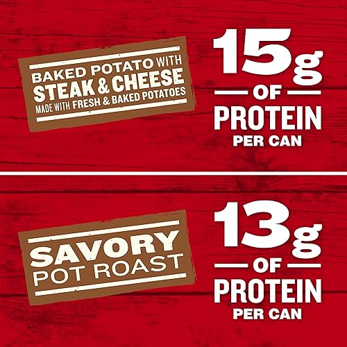 Campbell's Sopa gruesa, papa al horno con sopa de bistec y queso, lata de 18.8 onzas + sopa gruesa Campbell's gruesa, sopa sabrosa asada en olla,