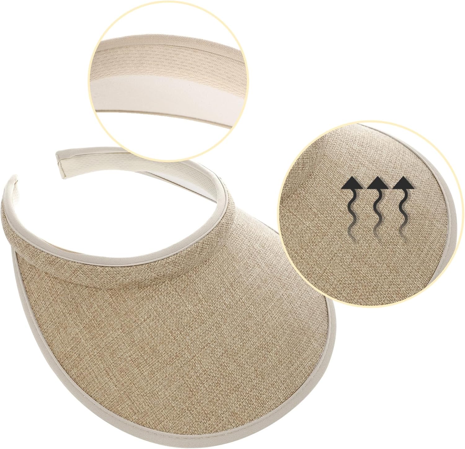 4Pcs Slip On Sun Visor Hats for Women UV Protection, Clip On Wide Brim Golf Visors for Summer Sports Travel Outdoor Activity - Image 4