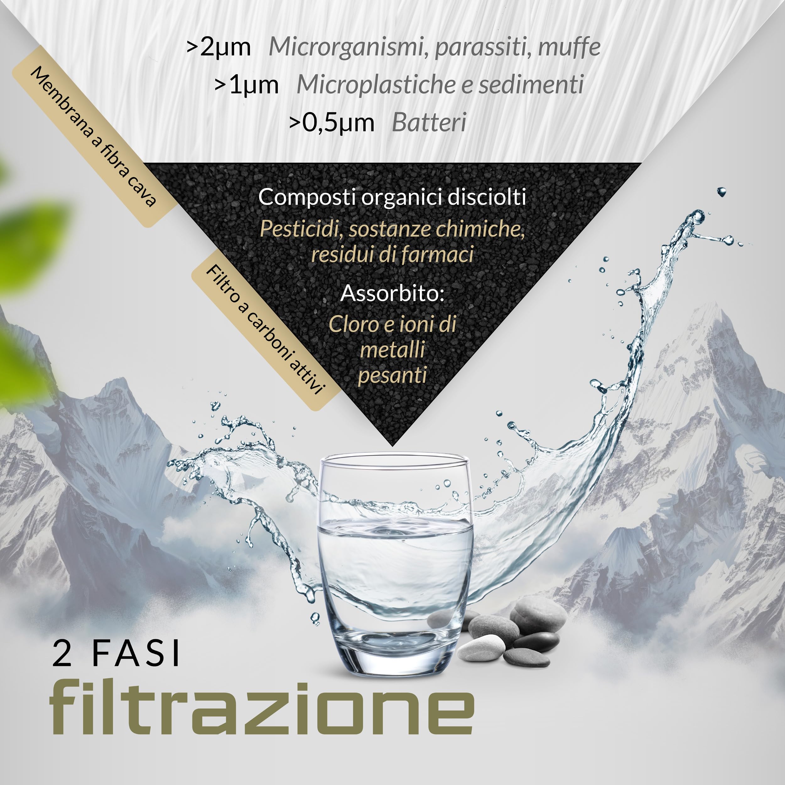 BERGKVIST® Borraccia filtrante acqua da esterno OBSIDIAN con bussola | Bottiglia con filtro per acqua potabile pulita, trattamento dell'acqua per attrezzature da campeggio e sopravvivenza, 650ml