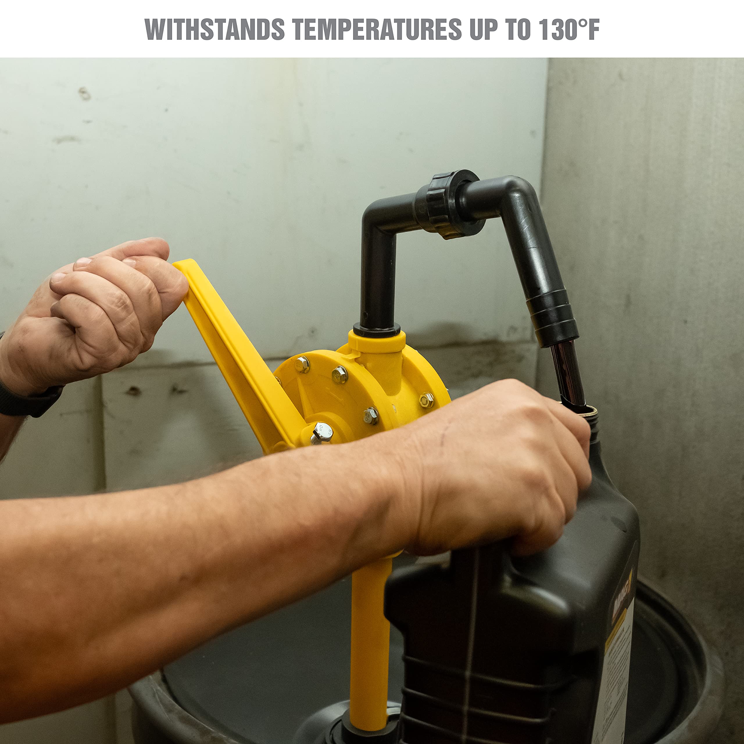 OEMTOOLS 24470 Rotary Barrel Pump, Polypropylene Drum Hand Pump for WaterBased Solutions, 55