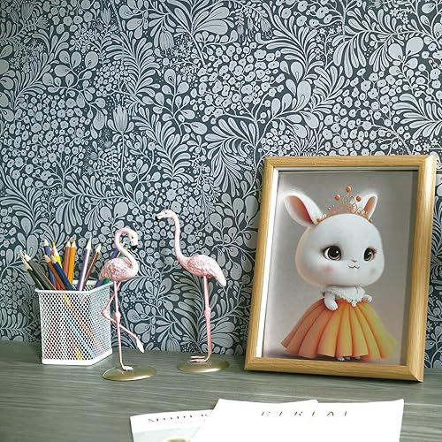 Heroad Papel tapiz floral de 16.1 x 393 pulgadas, papel tapiz autoadhesivo de flores silvestres, papel de contacto autoadhesivo para gabinetes,